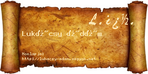 Lukácsy Ádám névjegykártya